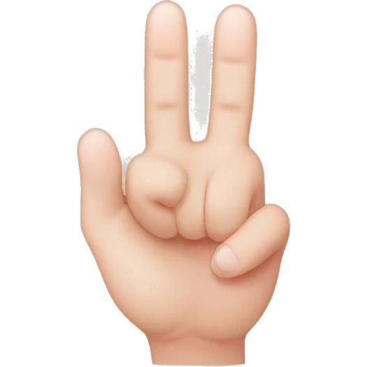 Korean finger heart using the middle finger and thumb emoji