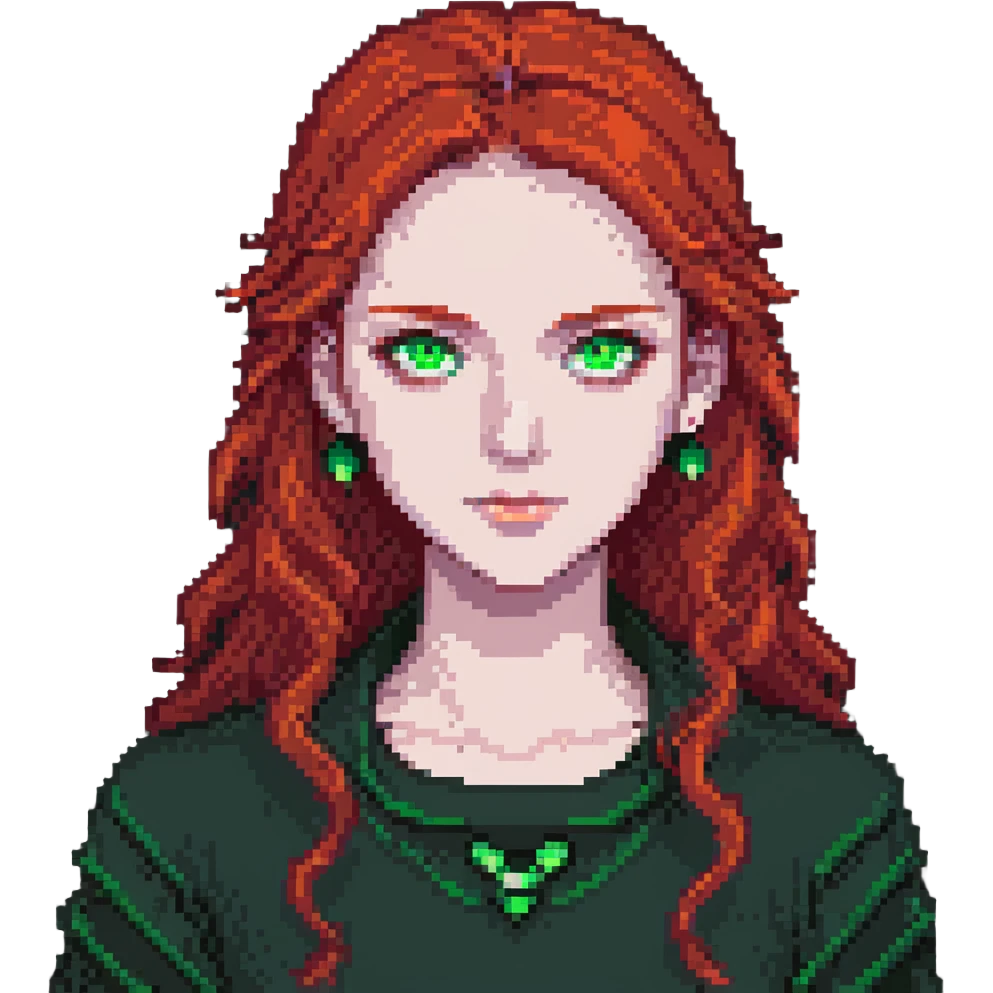 person with green eyes and red hair emoji