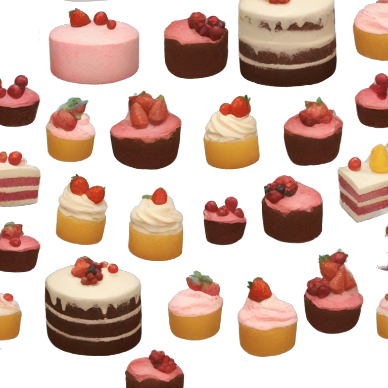 3 different cakes emoji