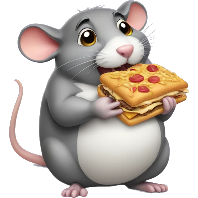 Fat rat eating junk food emoji