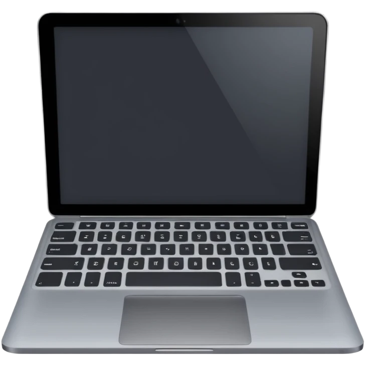 Laptop dark back screen with gray keyboard  emoji