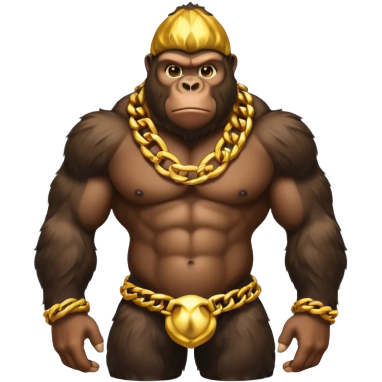 Gorilla con cadenas de oro emoji