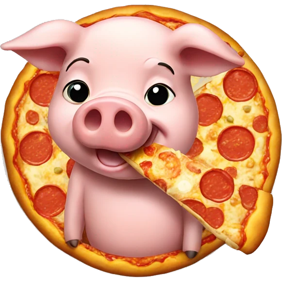 Pig eating pizza emoji