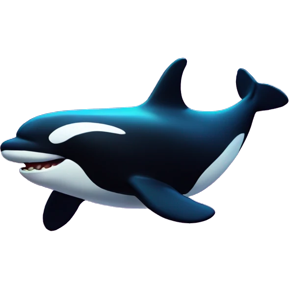 neon orca jumping emoji