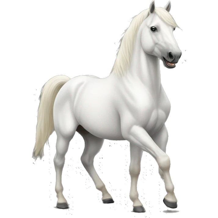 A white horse on 2 legs emoji