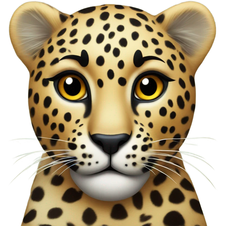 Heart leopard emoji