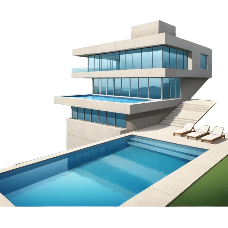 modern house on the hill, with a pool ON THE HILL WITH VIEW AT THE CITY emoji