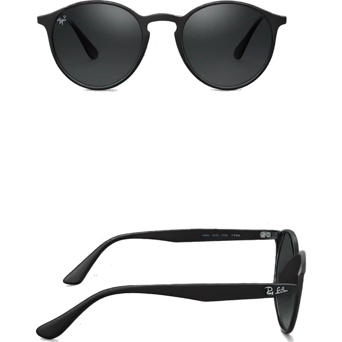  black  ray ban round metal sunglasses front view emoji