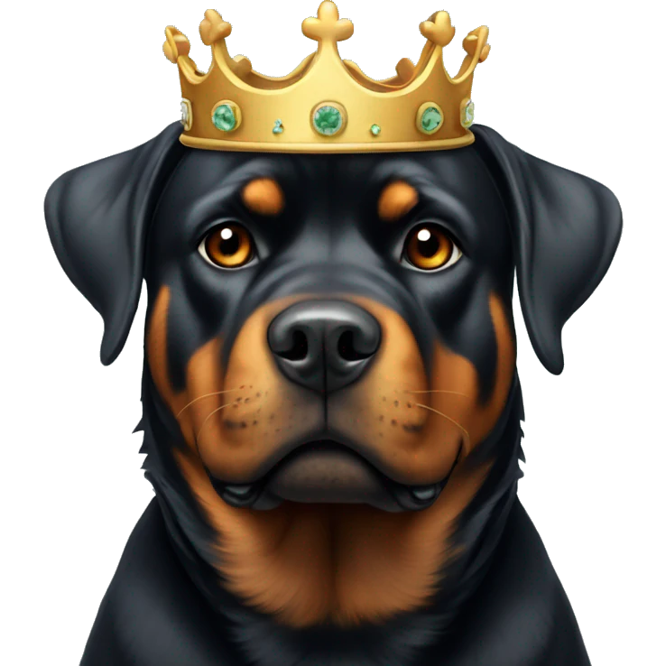 Rottweiler wearing crown emoji