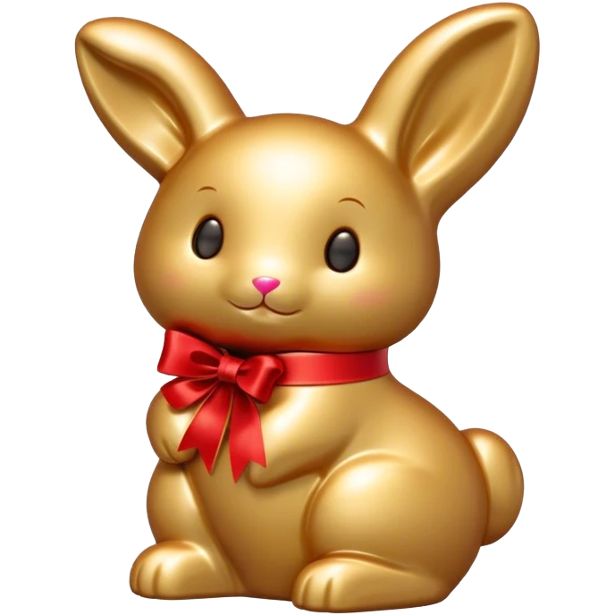 Lindt goldbunny with red ribbon emoji