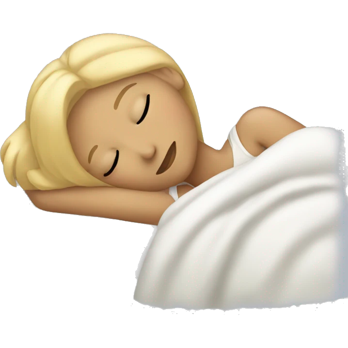 Blonde girl sleeping in bed  emoji