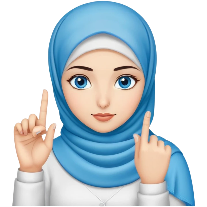 Turkish beautiful finish Konya girl blue eyes with hijab and says no with her finger  emoji
