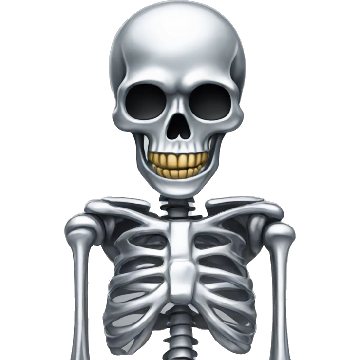 skeleton made out of chrome emoji
