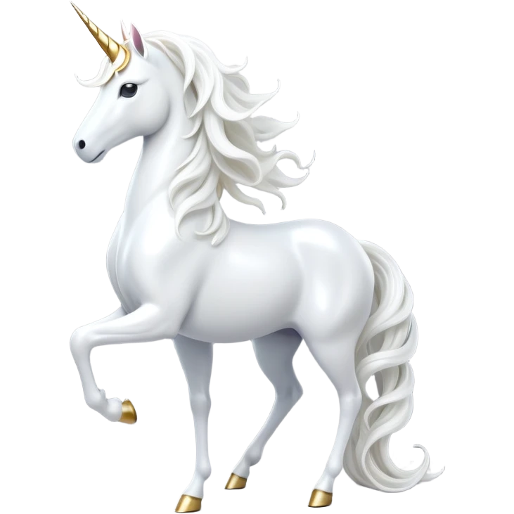 cinematic-beautiful-white-unicorn-full body-emoji,-poised-and-regal,-with-a-slender,-ethereal-form-draped-in-a-pristine-white-color,-a-flowing-mane-and-tail,-and-a-glistening,-spiraled-horn-that-radiates-pure-light,-simplified-yet-sharp-and-majestic, zoomed out to show a majestic unicorn emoji