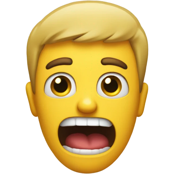 yellow emoji scared with hands up emoji