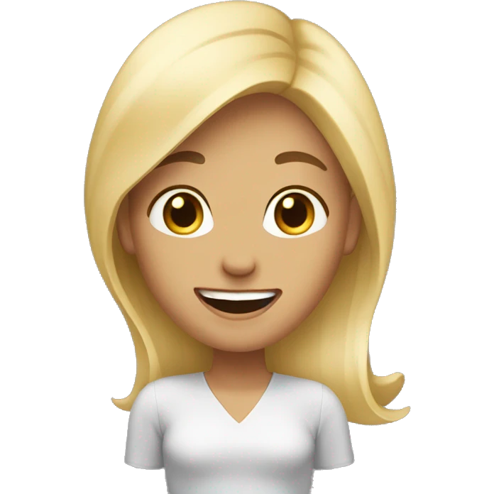 Nice girl with blonde hair laugher emoji