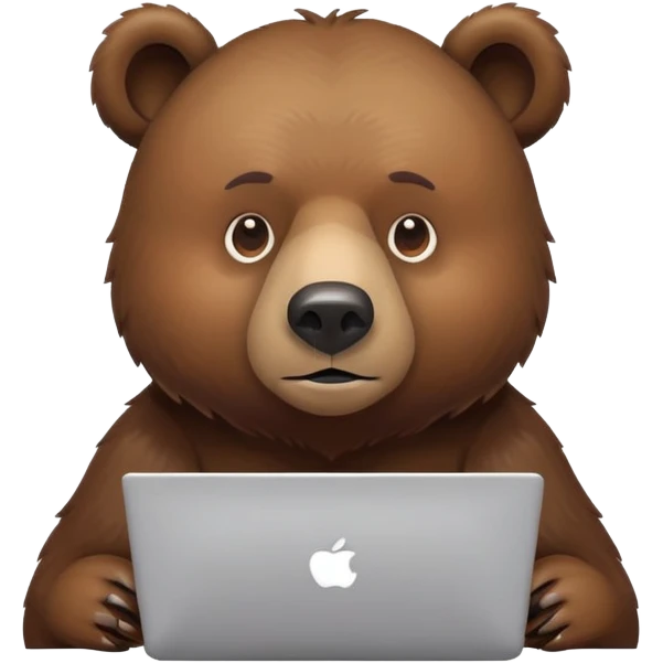 cut bear using a laptop emoji