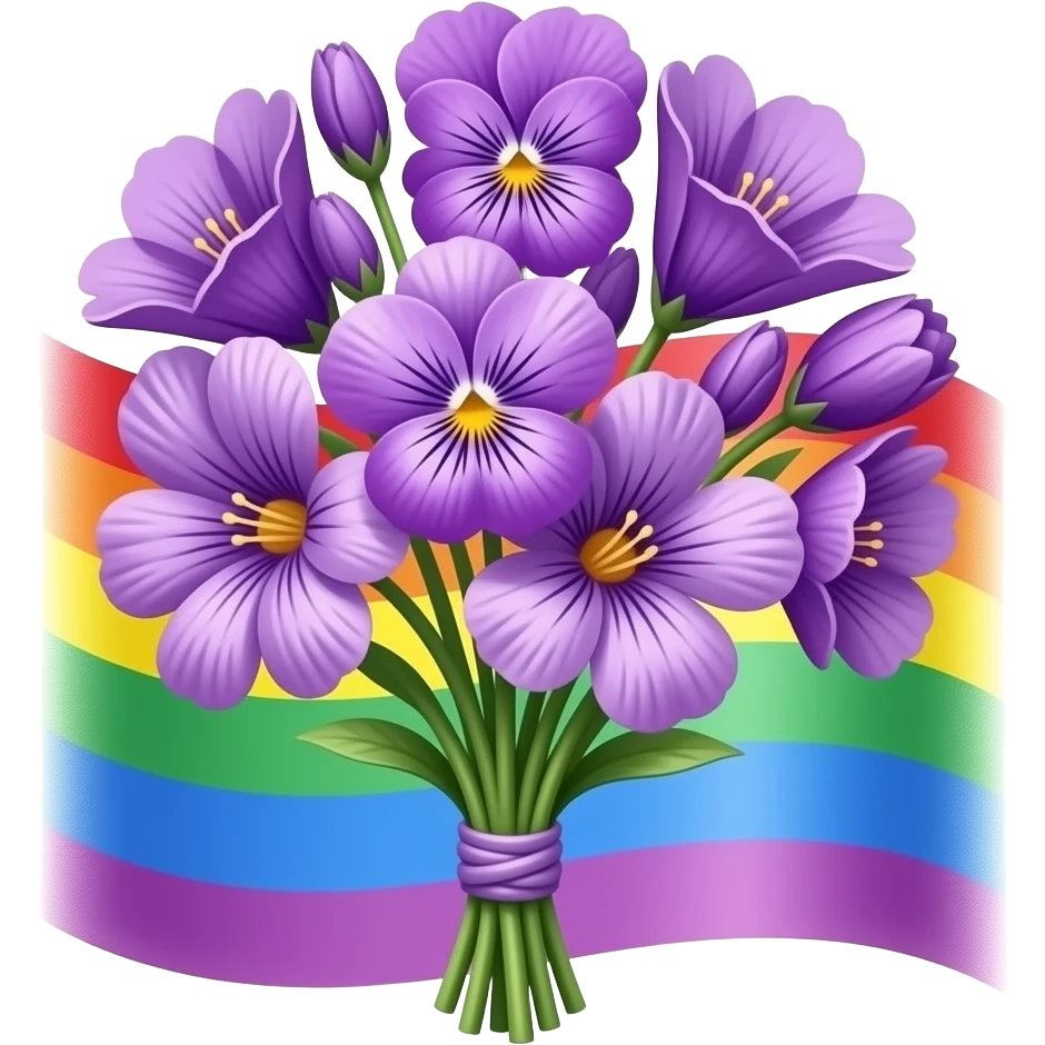 Mor solmus menekse sopsoluk olcak Ama buket olsun kurdale yerine lgbt bayragının renginde bir kurdale emoji