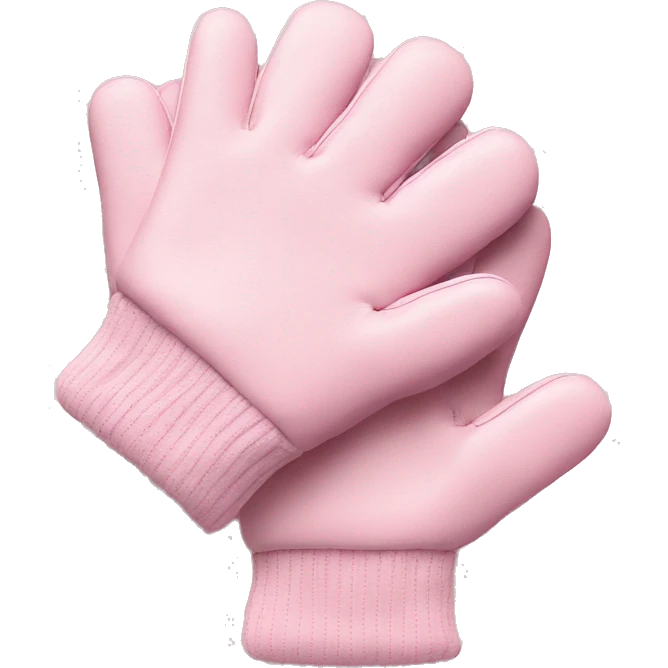 a baby pink set of gloves emoji