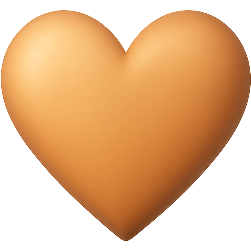 heart with a soft caramel gradient, digital illustration, no background emoji