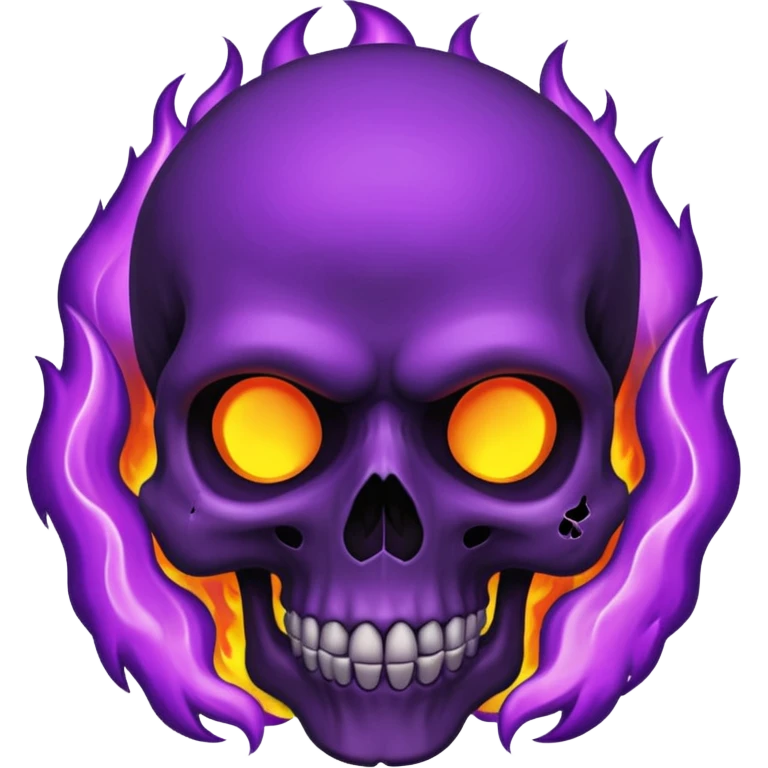 black skull in purple fire emoji