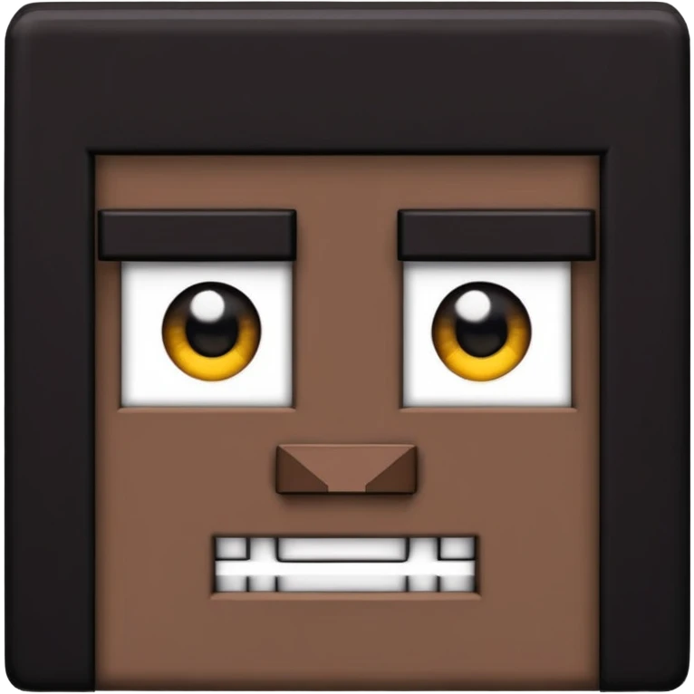 emojis de una skin de minecraft negra con ojos blancos , y con una cinta blanca en la cabeza emoji