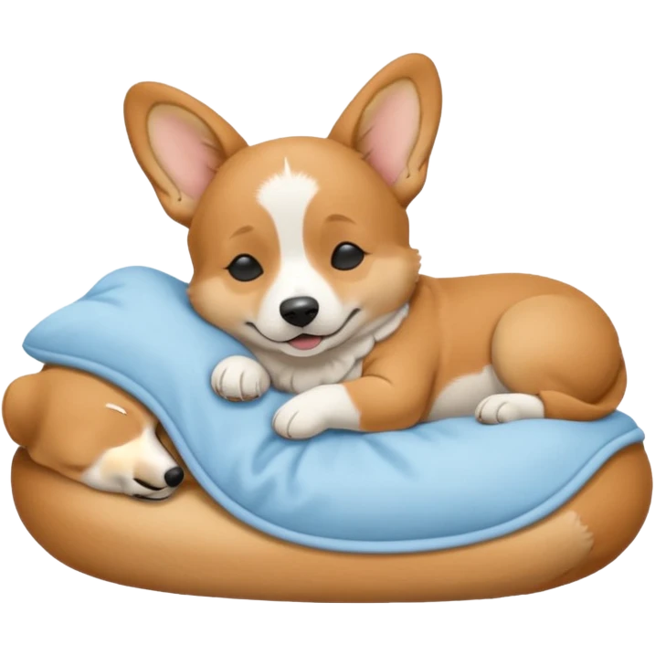 perrita caricatura gorgi gales durmiendo con ropa celeste emoji