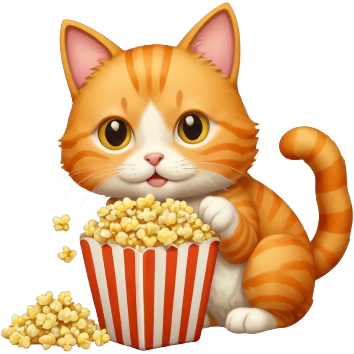 Gato comendo pipoca emoji