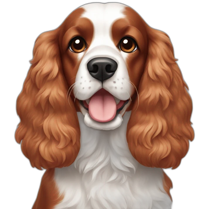 Red and white cocker spaniel emoji