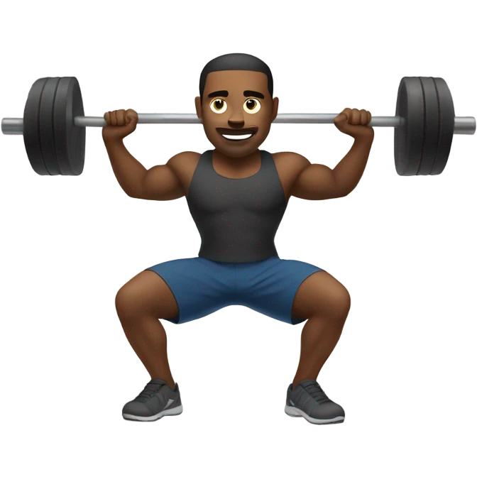 guy doing squats with squatbar emoji