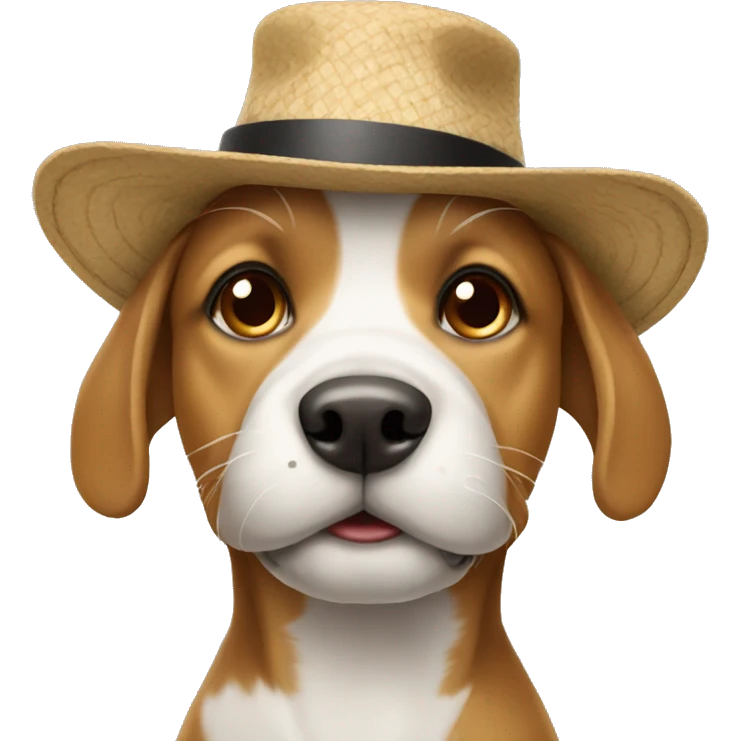 Dog wearing a hat emoji