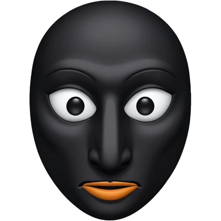 black mask with long nose emoji
