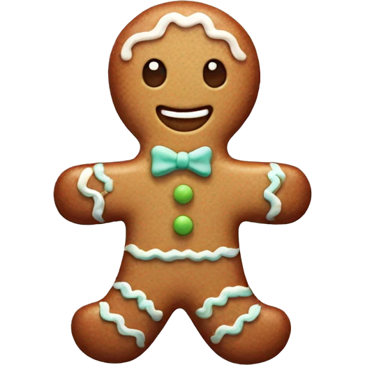 Pastel gingerbread man emoji