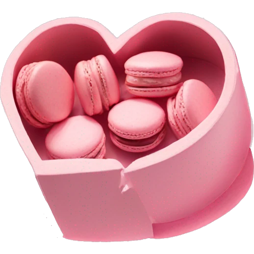 Pink aesthetic macarons in a heartbox emoji