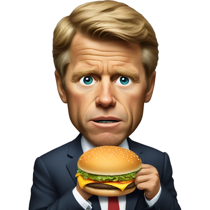Robert Kennedy being disgusted while eating McDonald’s burger emoji