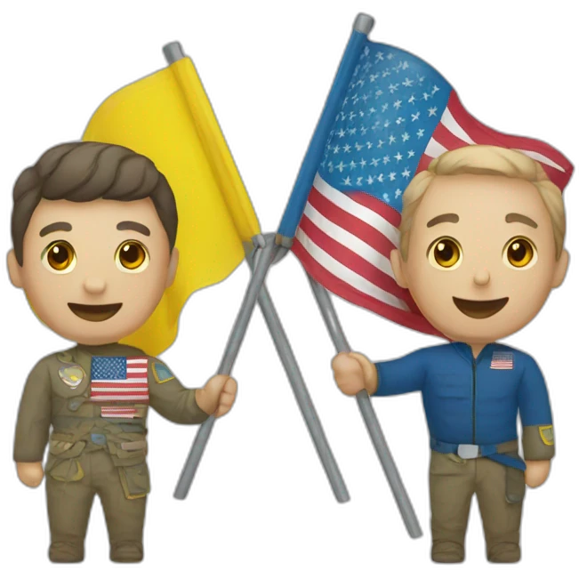 Ukrainian and USA flags emoji