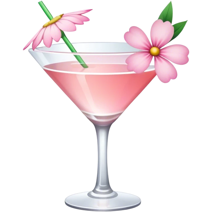 Cocktail with light pink flowers emoji