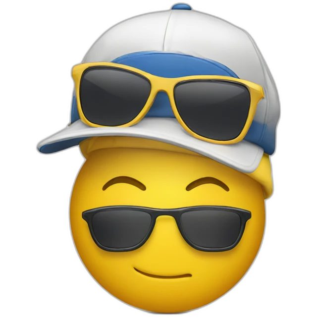 Yellow lag with sunglasses and ball cap emoji
