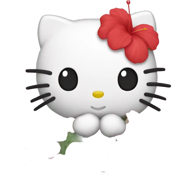 hello kitty with hibiscus emoji
