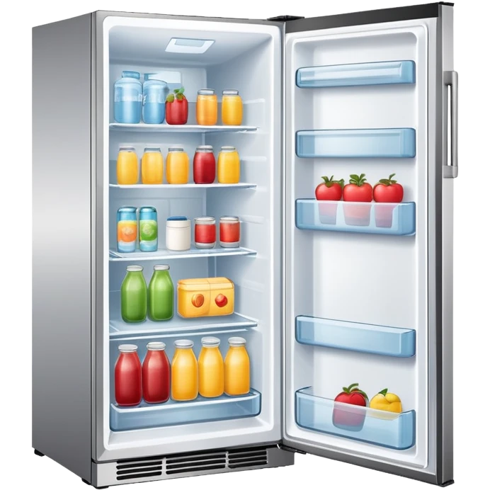 refrigerator with digital screen emoji