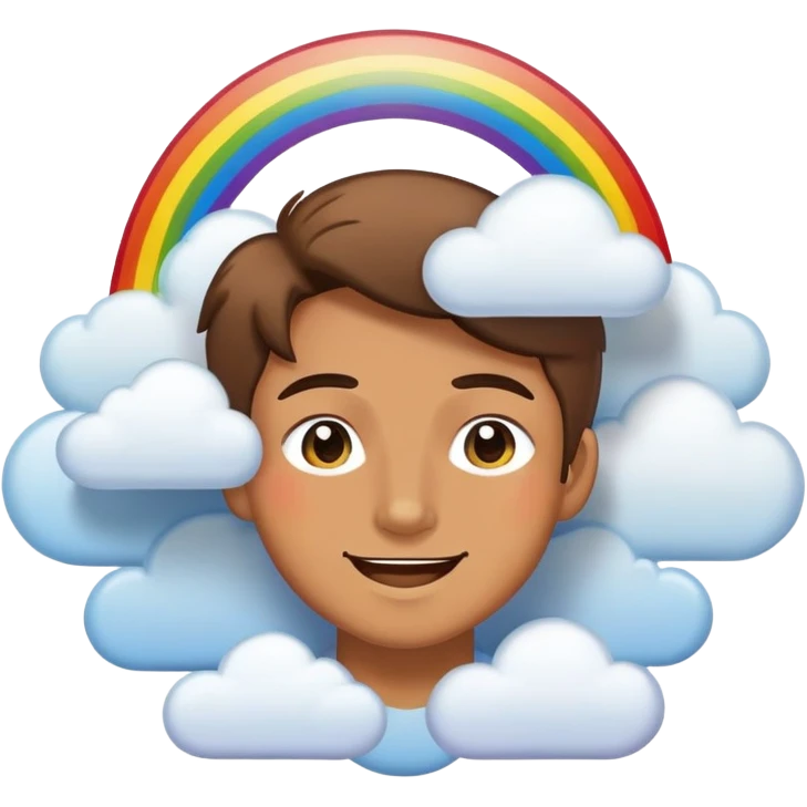 wink from beyond the clouds and rainbows emoji