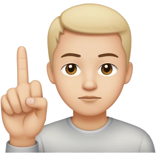 straight face middle finger emoji