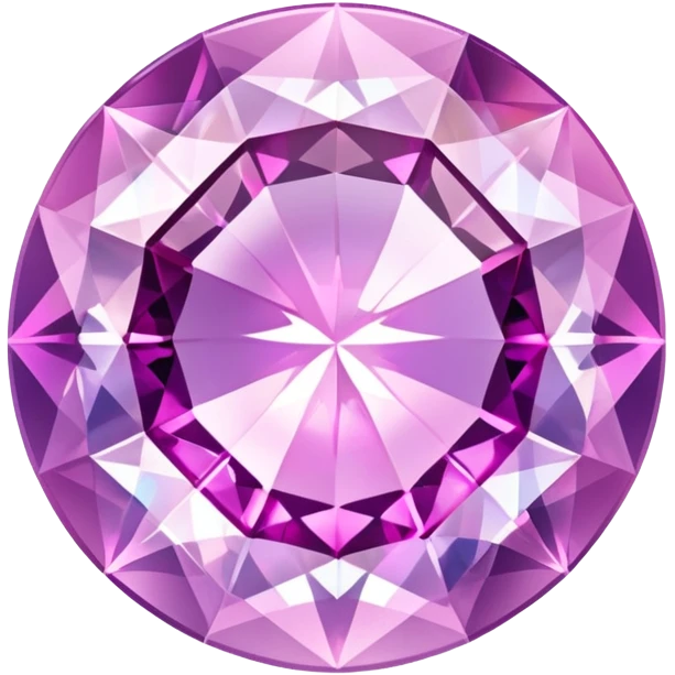 Round cut kunzite gemstone with holographic rainbow reflections, pink-purple crystal gem with brilliant facets emoji