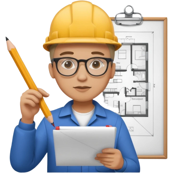 Architecter drawing a building plan emoji