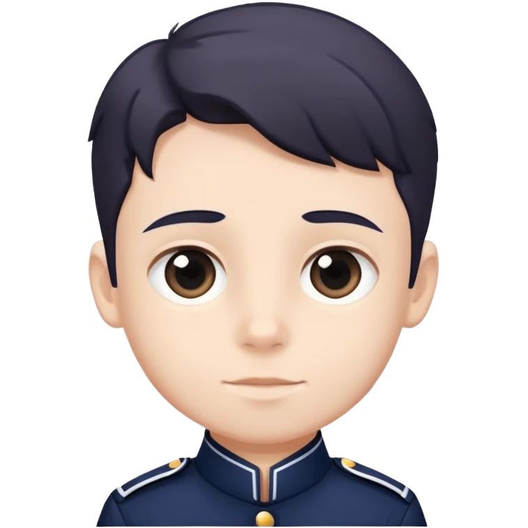 Boy wearing dark blue uniform with white stripes emoji