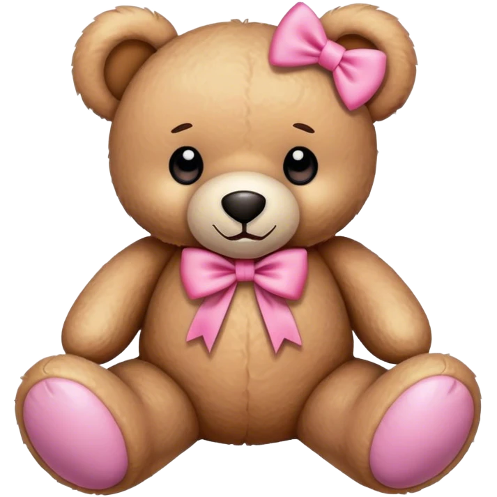 teddy bear with pink bow emoji