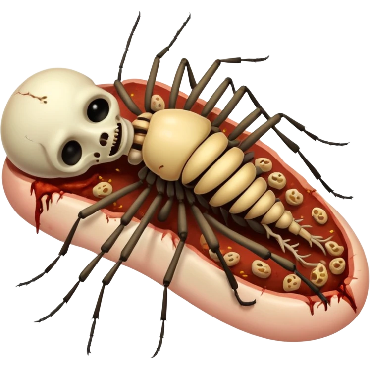 decomposing corpse rotting with maggots and flies emoji