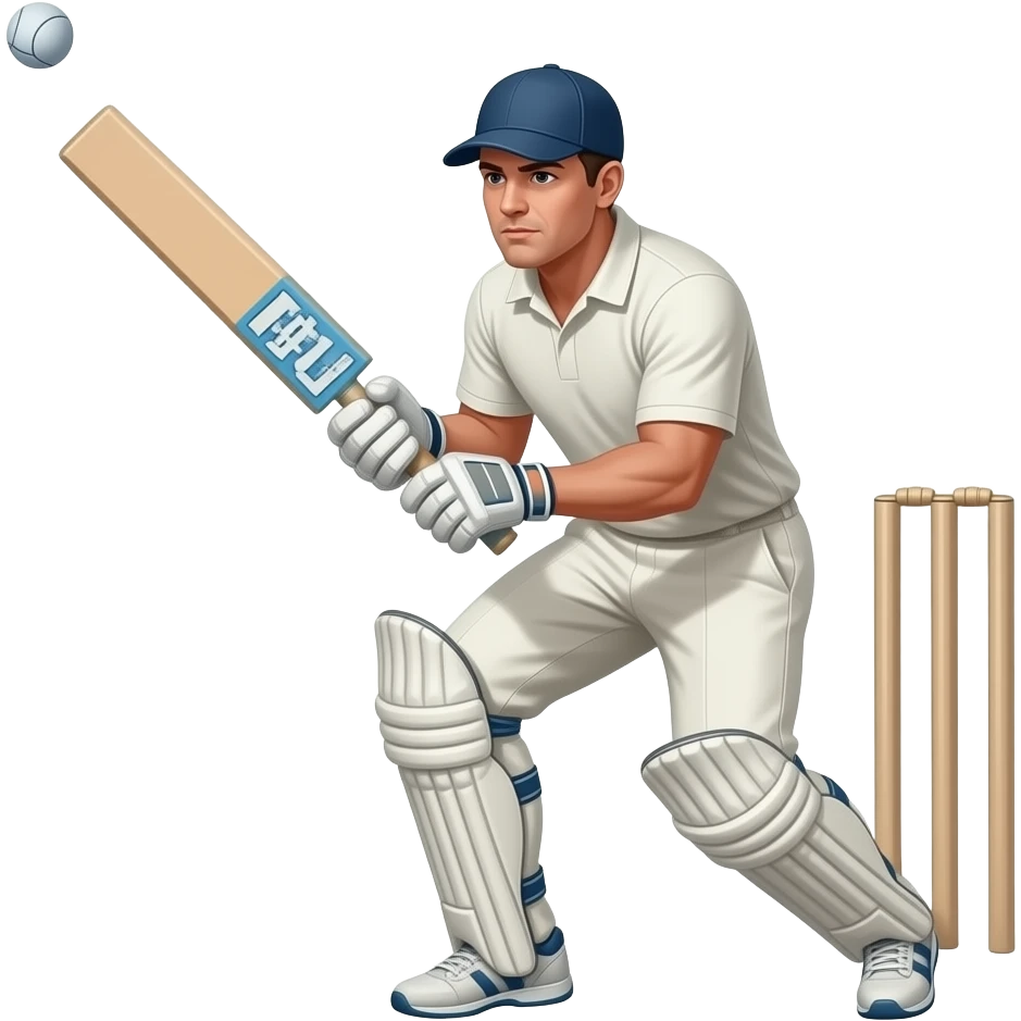 cricket fielder with catch pose half body emoji
