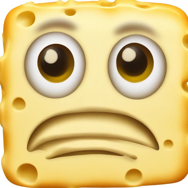Piece of cheese looking annoyed  emoji