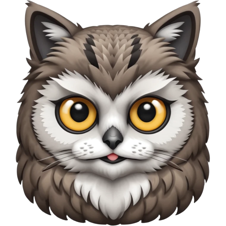 A owl with a cat head emoji